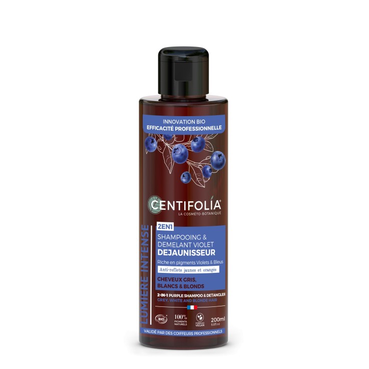 Shampoing et démêlant violet déjaunisseur Bio