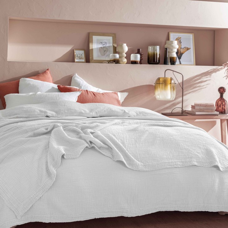 Couvre-lit Naturellement Gaufré en gaze de Coton