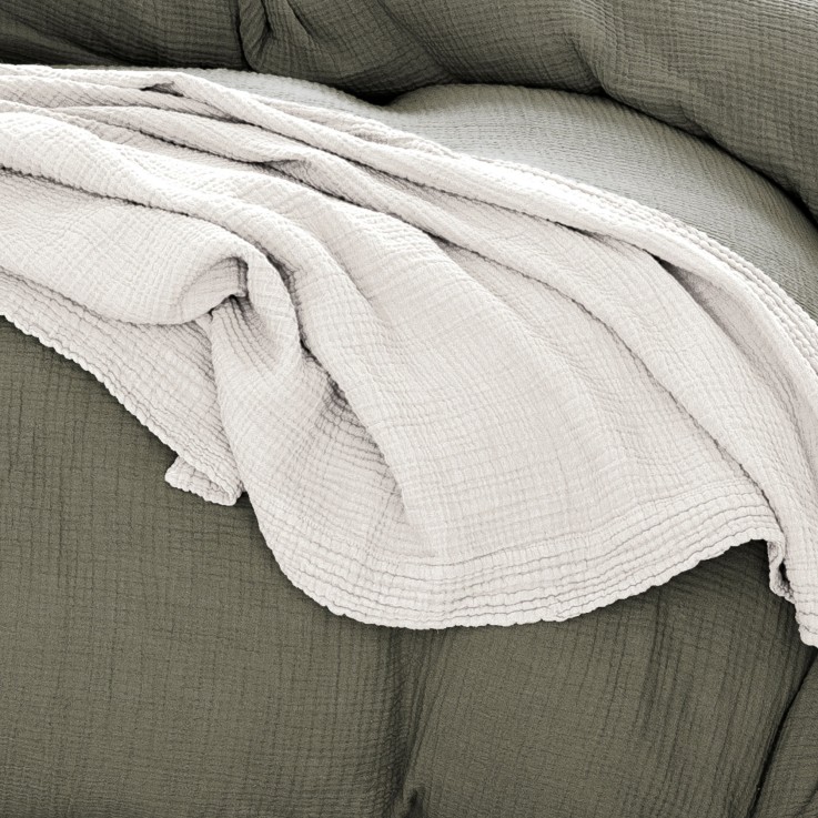 Couvre-lit Naturellement Gaufré en gaze de Coton