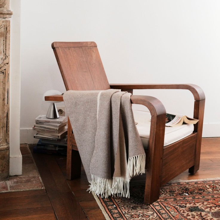 Plaid bicolore Double Jeu en Laine