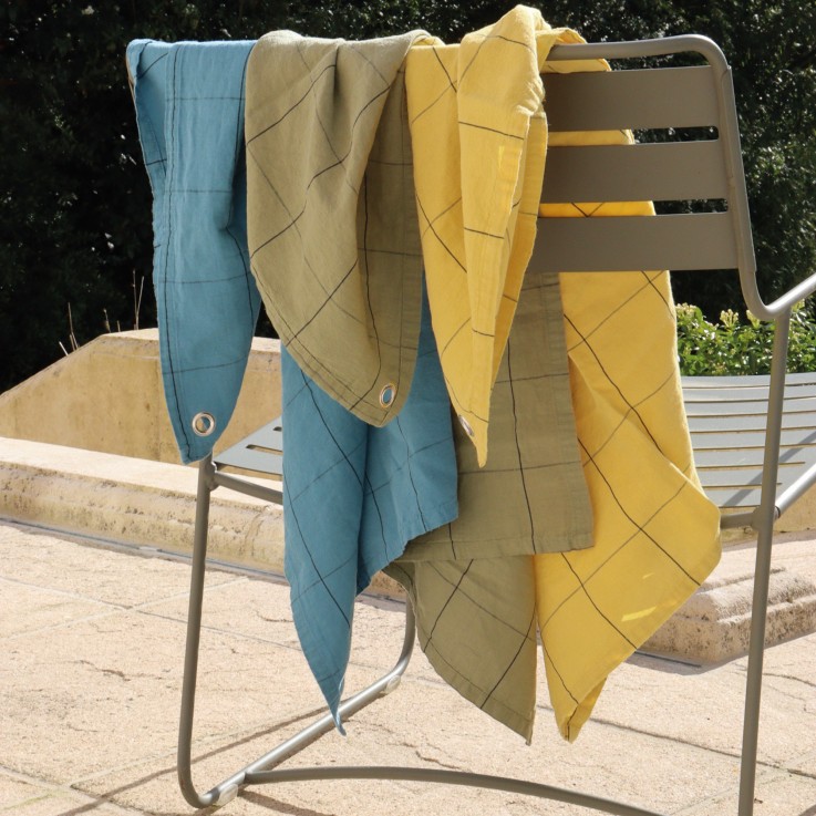 Torchon Tissage Graphique Lin