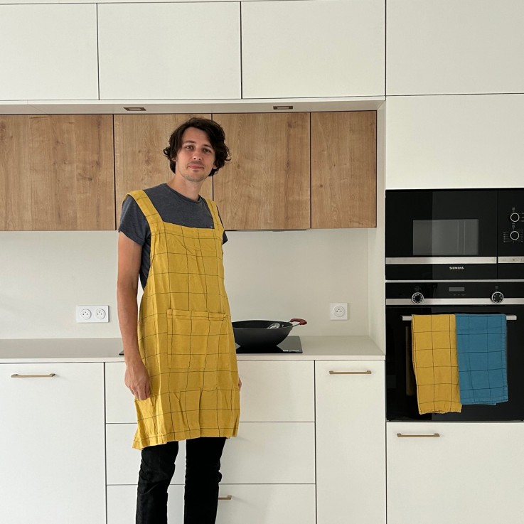 Tablier de cuisine Tissage Graphique Lin