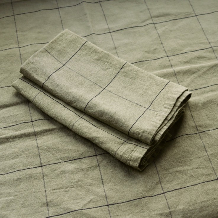 Lot de 2 serviettes de table Tissage Graphique Lin