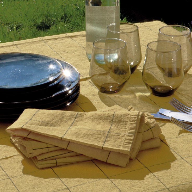 Lot de 2 serviettes de table Tissage Graphique Lin