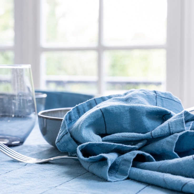 Lot de 2 serviettes de table Tissage Graphique Lin