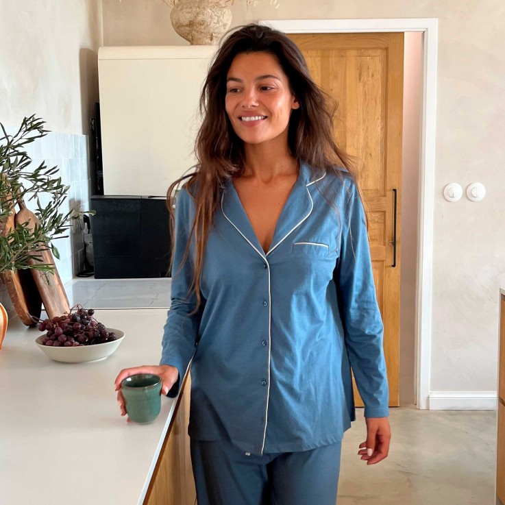 Veste de pyjama Camille en jersey de Coton