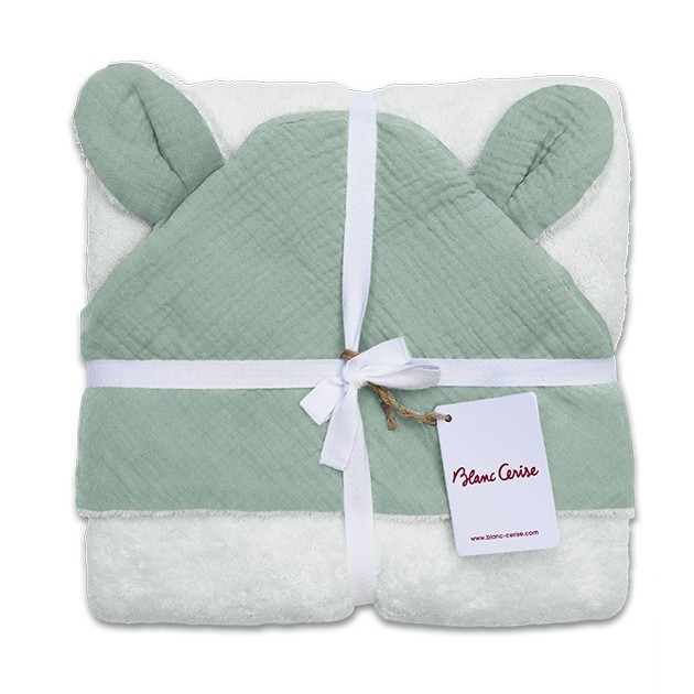 Cape de bain bébé Tendresse Gaufrée en gaze de Coton