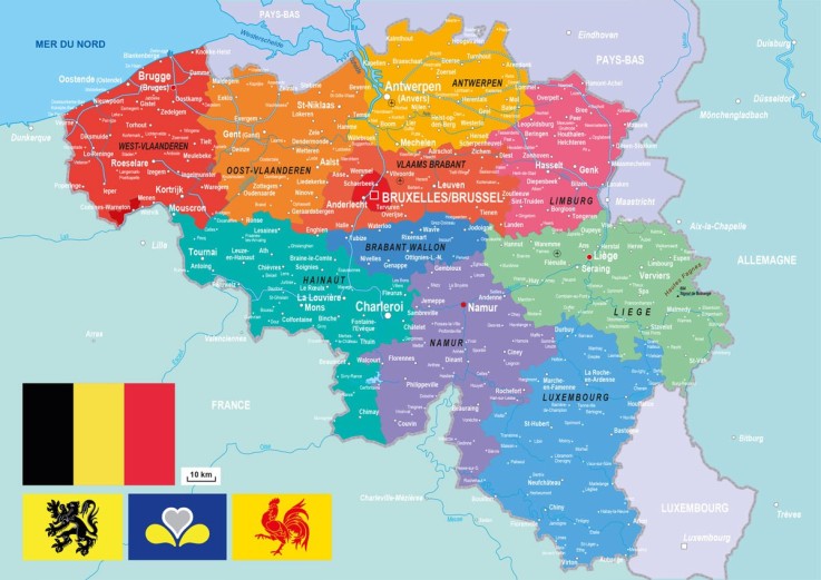 Puzzle en bois 24 pièces Carte de la Belgique