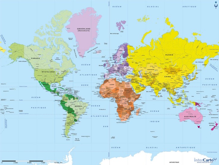 Puzzle en bois 50 pièces Carte du monde
