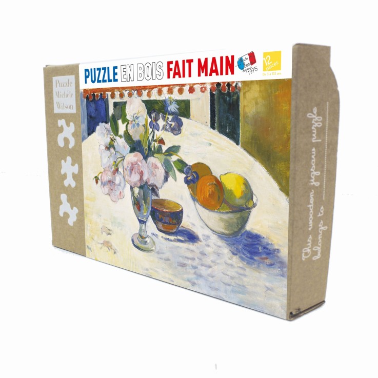 Puzzle en bois 12 pièces Fleurs et bols de fruits