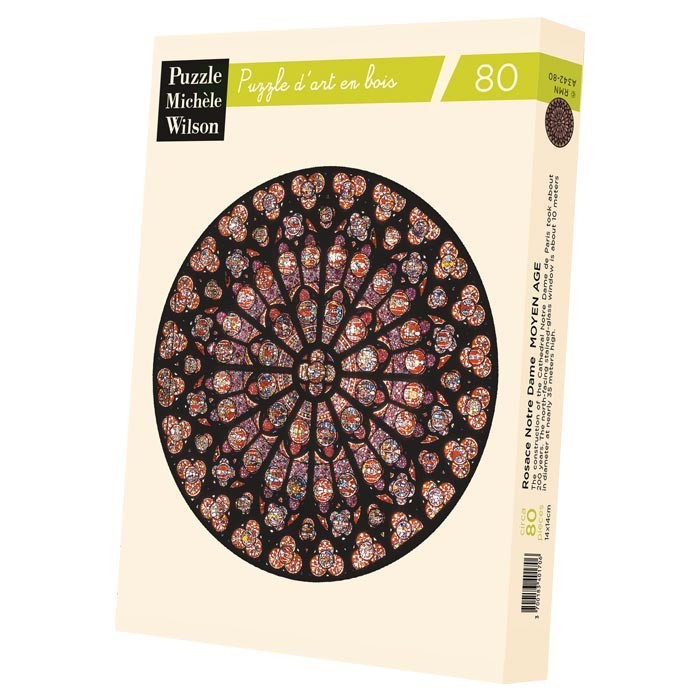 Puzzle en bois 80 pièces Rosace notre dame