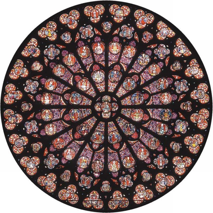 Puzzle en bois 80 pièces Rosace notre dame