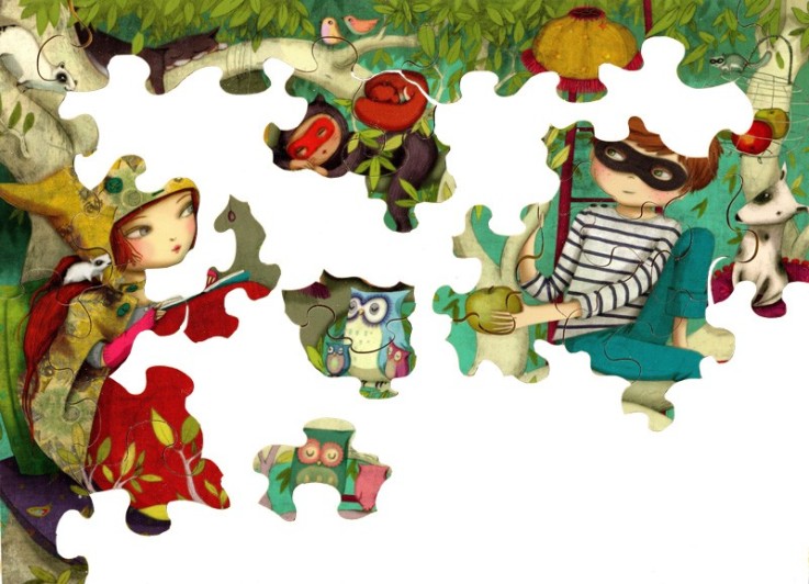 Puzzle en bois 50 pièces la lecture