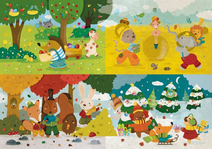 Puzzle en bois 24 pièces Les saisons