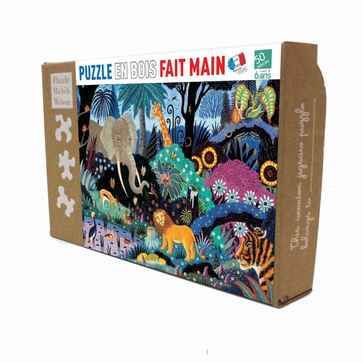 Puzzle en bois 50 pièces Nuit dans la jungle
