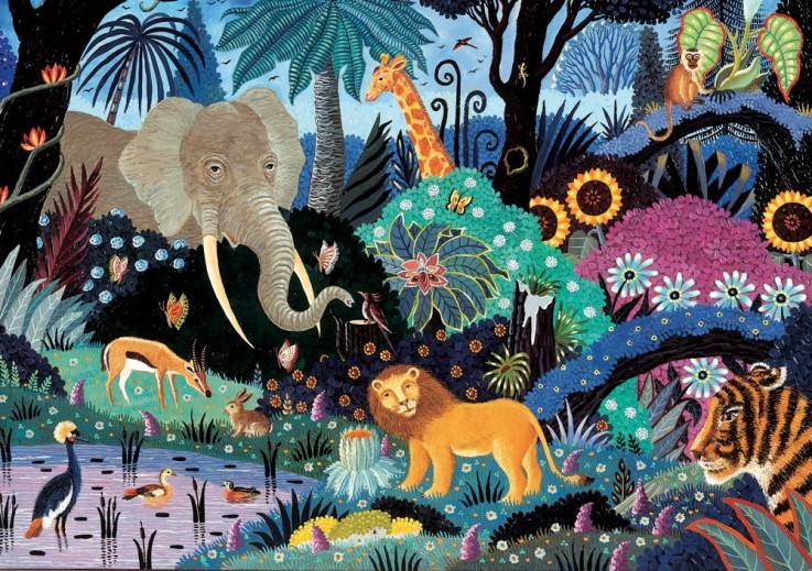 Puzzle en bois 50 pièces Nuit dans la jungle