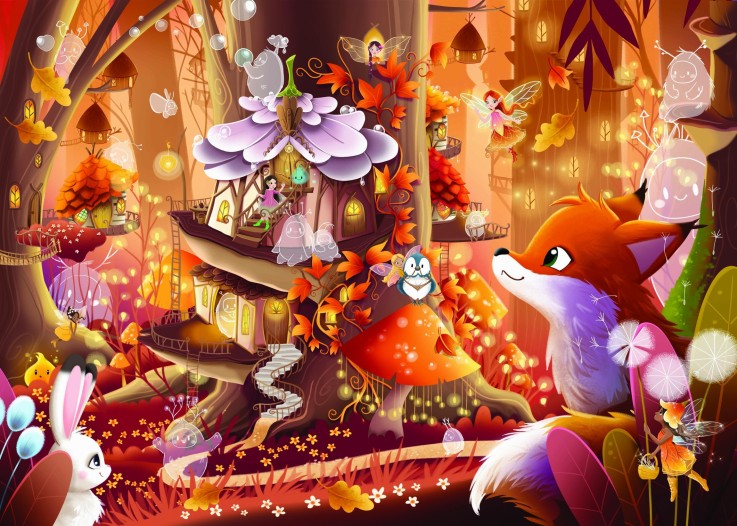 Puzzle en bois 24 pièces Maison des fées