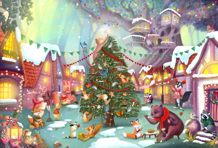 Puzzle en bois 100 pièces Veille de Noël