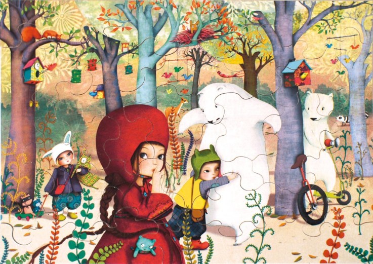 Puzzle en bois 24 pièces Rencontre en forêt