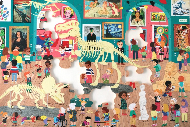 Puzzle en bois 50 pièces visite au musée