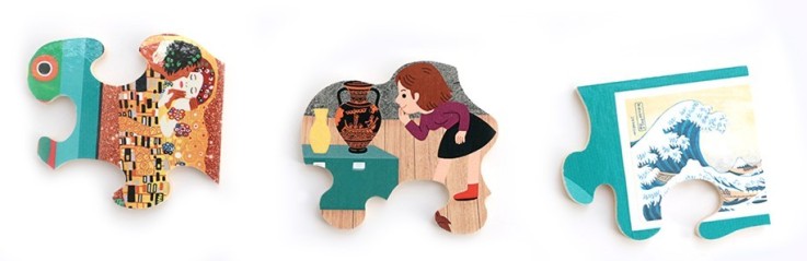 Puzzle en bois 50 pièces visite au musée