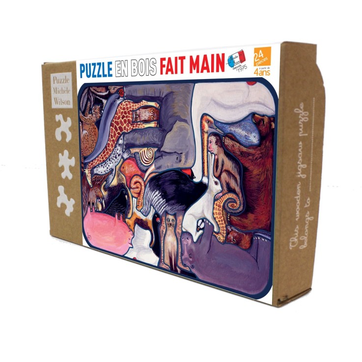 Puzzle en bois 24 pièces Animaux en folie