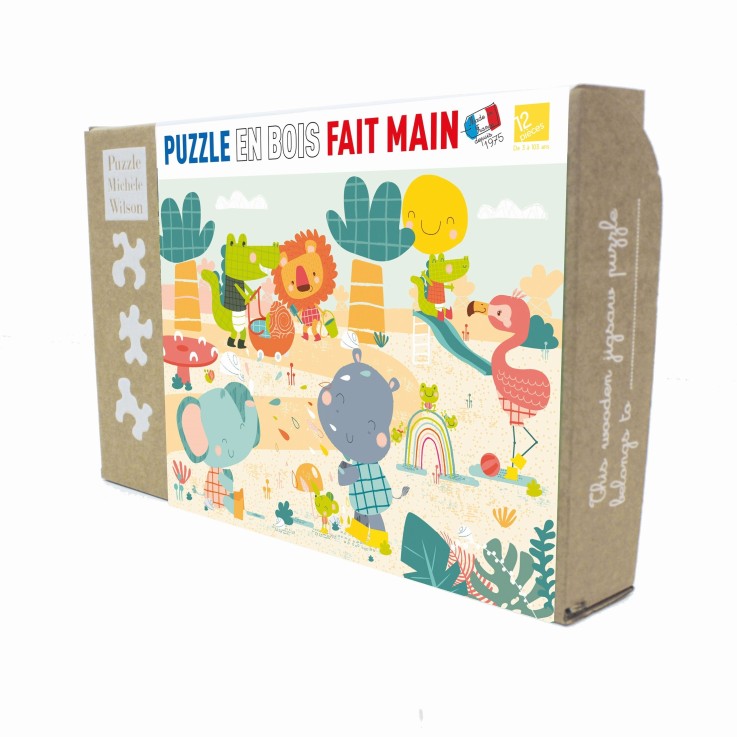 Puzzle en bois 12 pièces La savane s'amuse