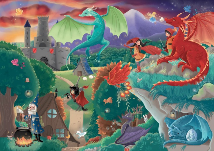 Puzzle en bois 50 pièces Dragons
