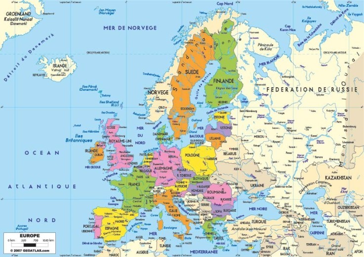 Puzzle en bois 50 pièces Carte d'europe