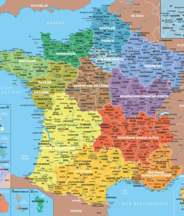 CARTE DE FRANCE DÉPARTEMENTS
