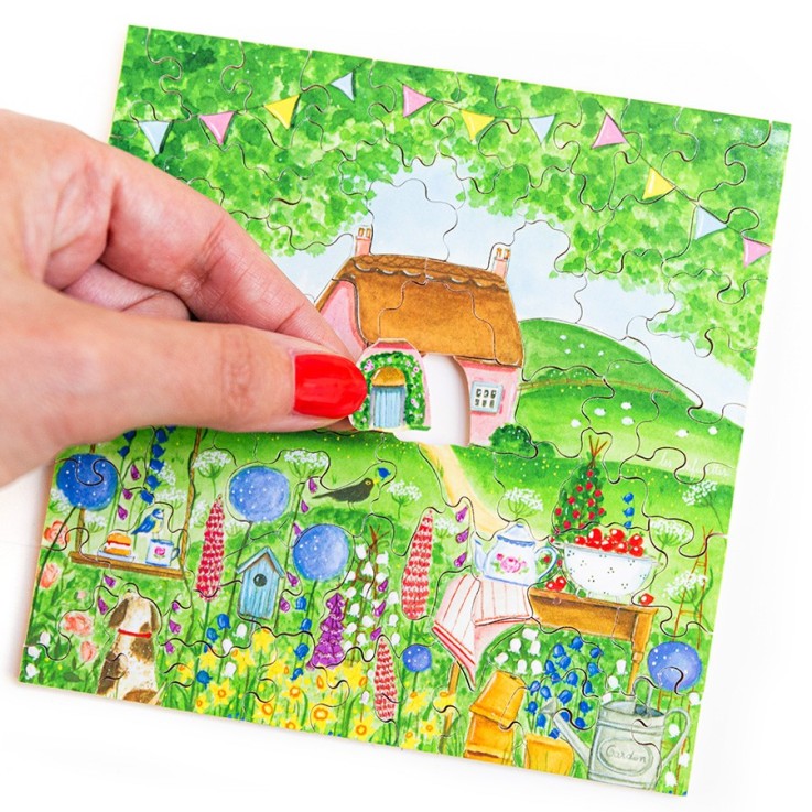 Puzzle en bois 80 pièces Le Cottage bouton de rose