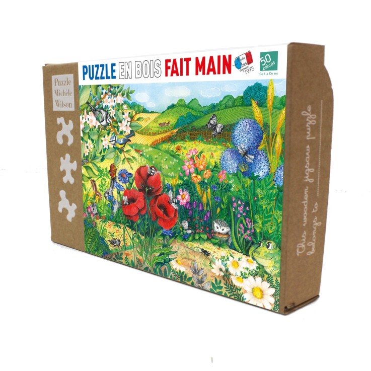 Puzzle en bois 50 pièces Prairies en fleurs
