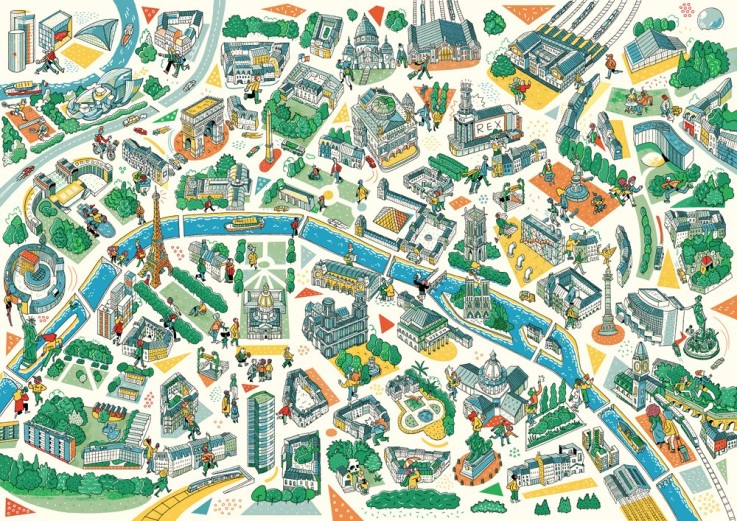 Puzzle en bois 100 pièces Paris Labyrinthes