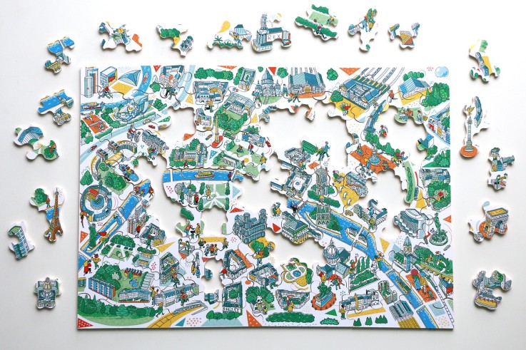 Puzzle en bois 100 pièces Paris Labyrinthes
