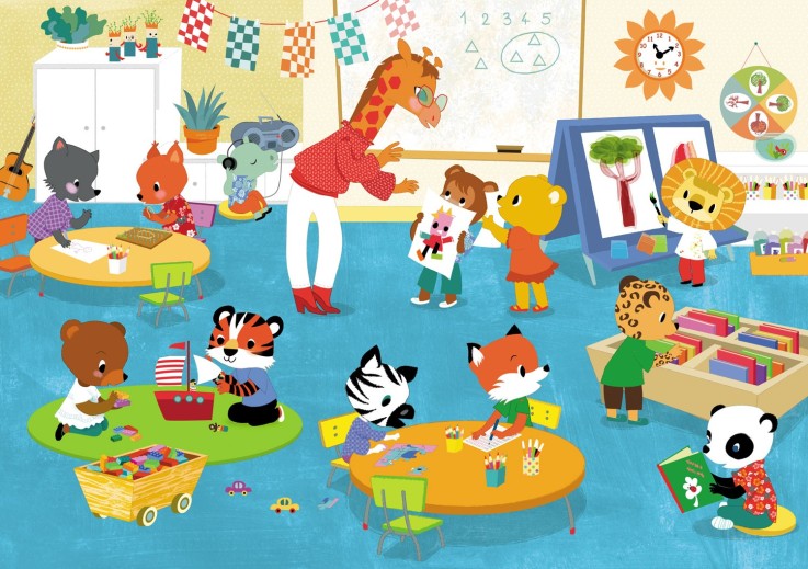 Puzzle en bois 12 pièces Vive la maternelle