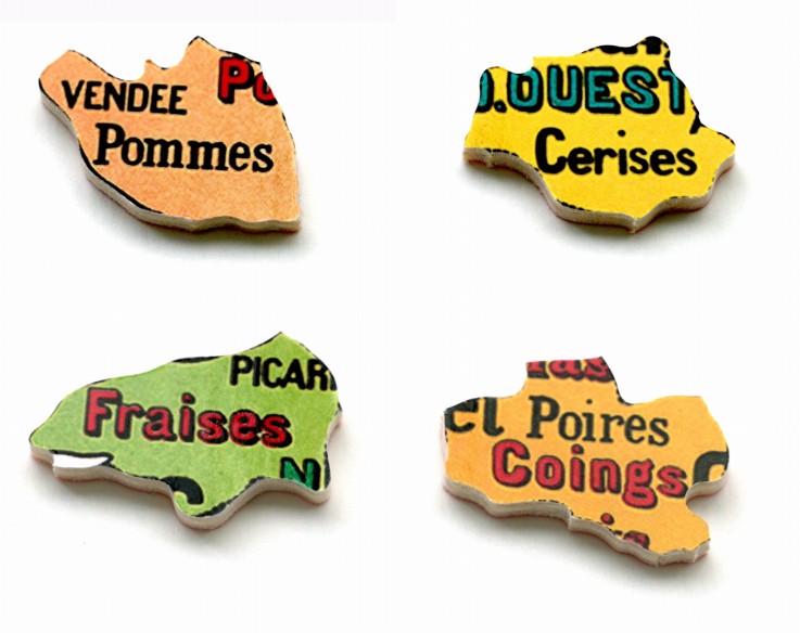 Puzzle en bois 100 pièces Carte de France des fruits
