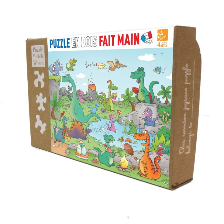Puzzle en bois 24 pièces Les dinosaures
