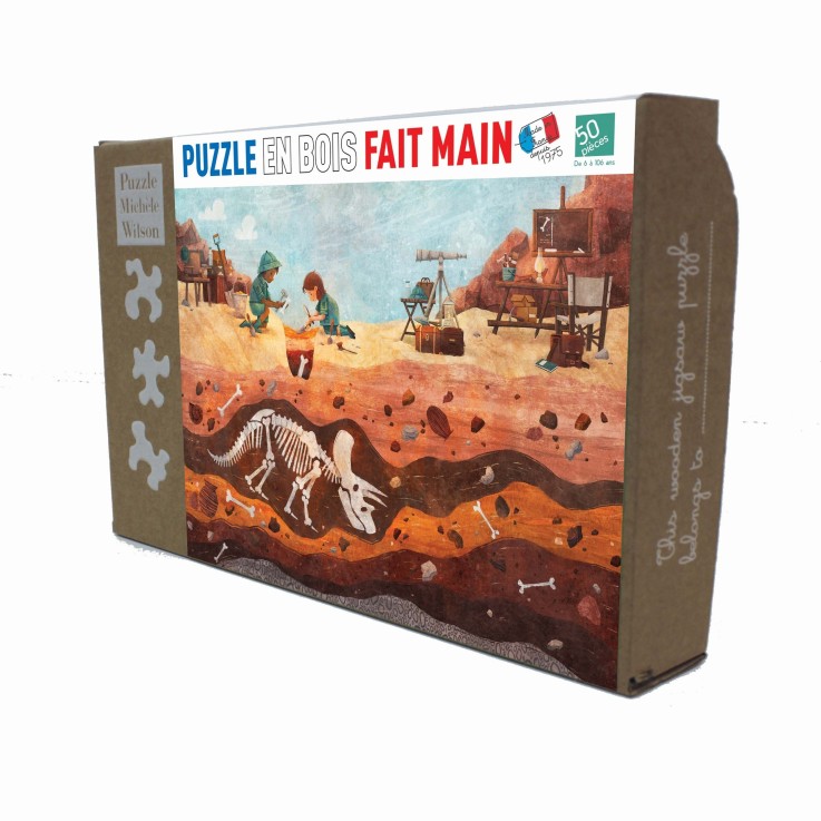 Puzzle en bois 50 pièces Fouilles des dinosaures