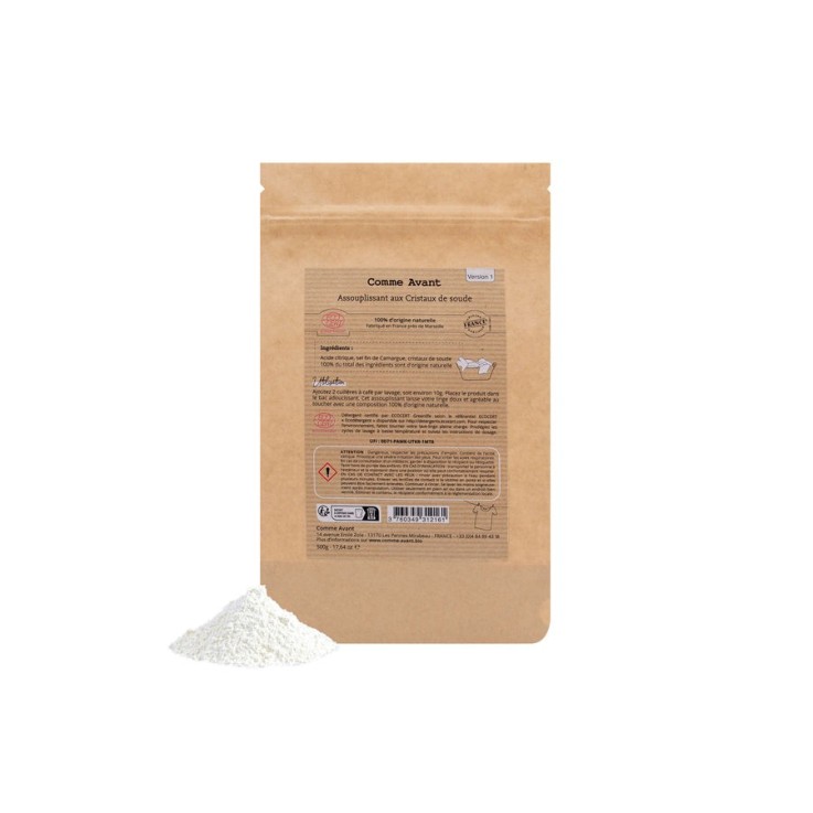 Assouplissant en poudre aux cristaux de soude Bio (500g)