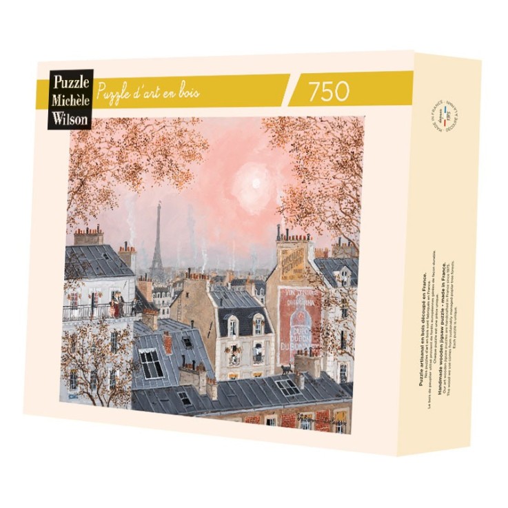 Puzzle en bois 750 pièces Ciel rose en hiver