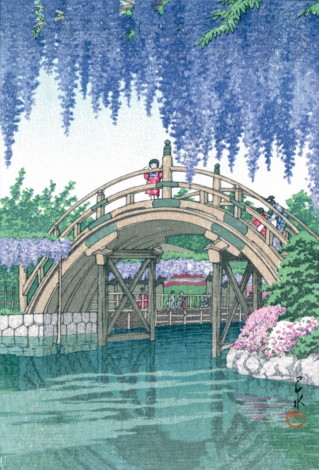 Puzzle en bois 250 pièces Les glycines à Kameido