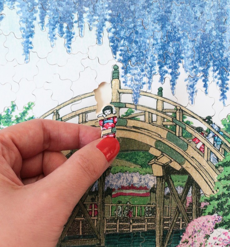 Puzzle en bois 250 pièces Les glycines à Kameido