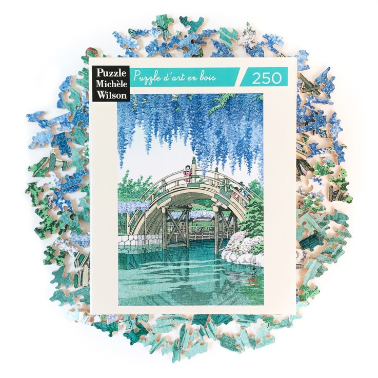 Puzzle en bois 250 pièces Les glycines à Kameido