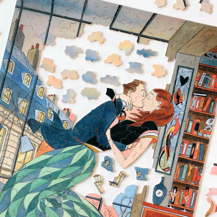Puzzle en bois 500 pièces Le baiser