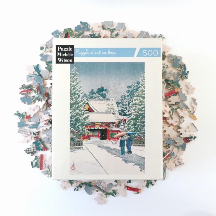 Puzzle en bois 500 pièces Neige à Hie-Jinja