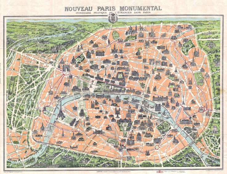Puzzle en bois 500 pièces Plan de Paris monumental