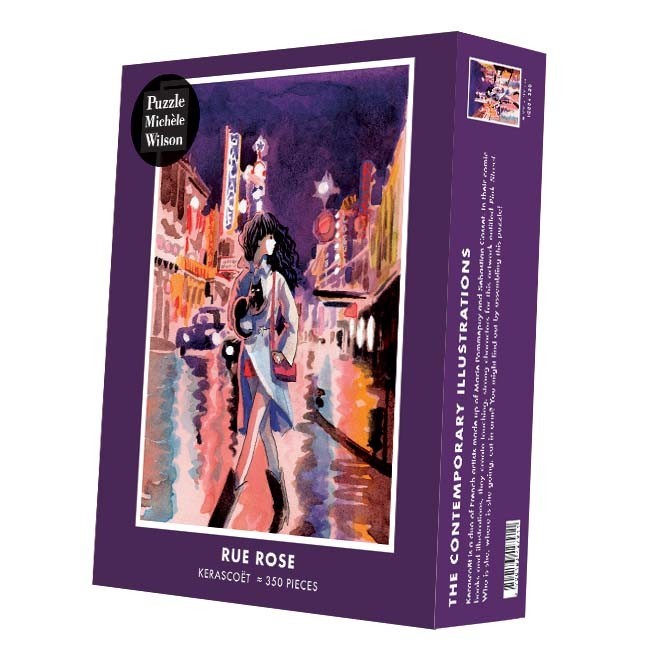 Puzzle en bois 350 pièces Rue rose