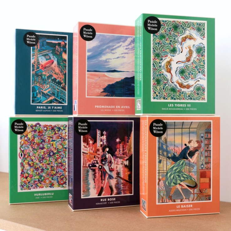 Puzzle en bois 350 pièces Rue rose