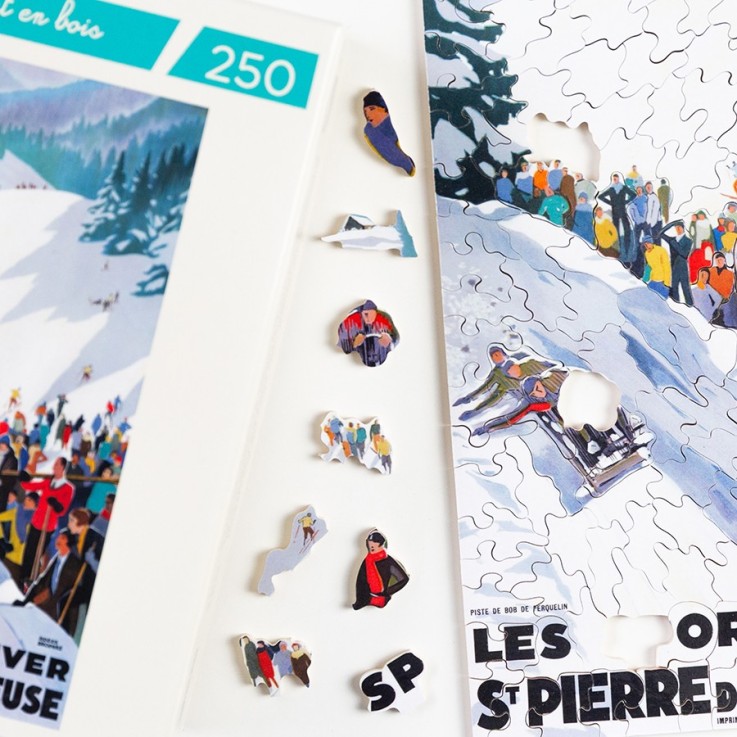 Puzzle en bois 250 pièces Sports d'hiver