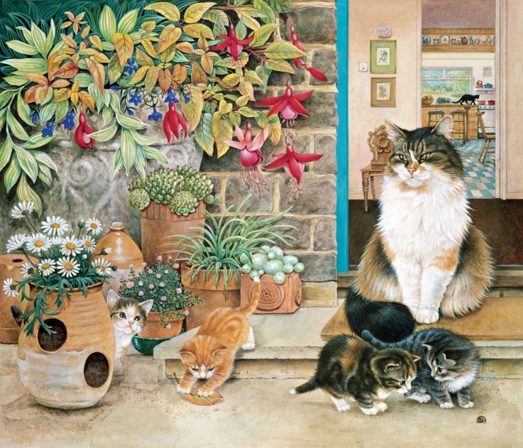 Puzzle en bois 350 pièces Agneatha et ses chatons hc